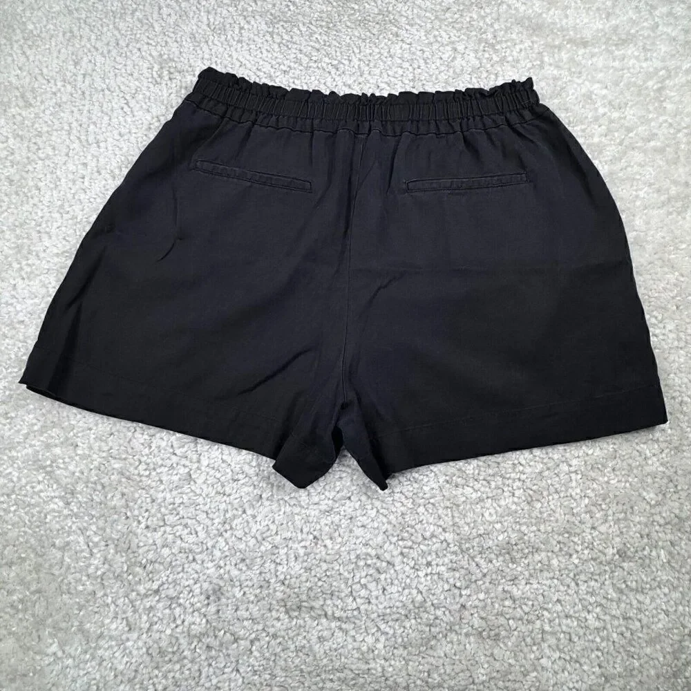Elizabeth And James Black Paperbag High Waist Short